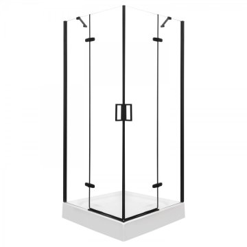 KERRA Kvadratna tuš kabina FLOW črna 90x90, 6mm