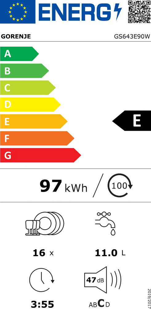 Gorenje GS643E90W pomivalni stroj