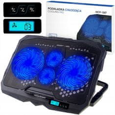 Dexxer LED hladilna podloga za prenosni računalnik z LCD 4x ventilator 2x USB