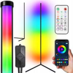 Dexxer LED RGB kotna talna svetilka 132cm APP + daljinski upravljalnik Rainbow 3D