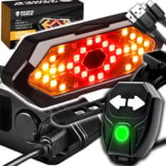 Dexxer Kolesarska aku. LED zadnja svetilka s funkcijo indikatorja smeri USB + hupa