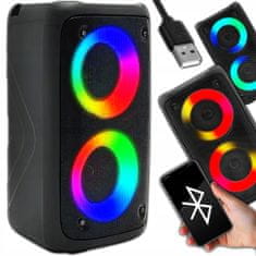 Dexxer Aku. prenosni LED RGB bluetooth 5.0 zvočnik FM USB SD POWER BASS