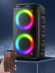 Dexxer Aku. prenosni LED RGB bluetooth 5.0 zvočnik FM USB SD POWER BASS
