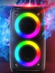 Dexxer Aku. prenosni LED RGB bluetooth 5.0 zvočnik FM USB SD POWER BASS