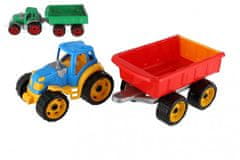 Traktor z vleko iz plastike 53 cm - prosto gibanje - mešanica barv