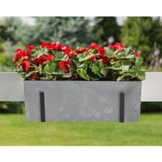 botle Komplet cvetlični lonec z učinkom betona + ročaj 19 x 56 x 19,5 cm Siva