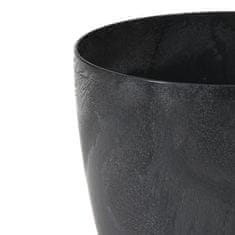 botle Lonec za rože Lonec za rože Betonski videz Črna okrogla 18cm V 15,9cm Površina Mat plastika Moderni glamur
