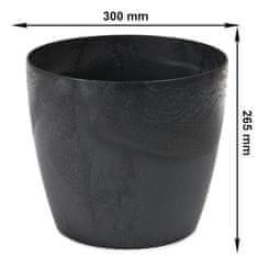 botle Lonec za rože Lonec za rože Betonski videz Črna okrogla 30cm V 26,5cm Površina Mat plastika Moderni glamur