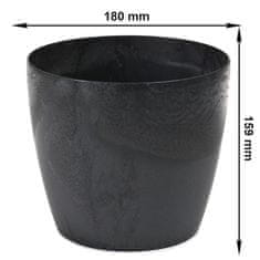 botle Lonec za rože Lonec za rože Betonski videz Črna okrogla 18cm V 15,9cm Površina Mat plastika Moderni glamur