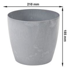 botle Lonec za rože Lonec za rože Betonski videz Siva okrogla 21cm V 18,5cm Površina Mat plastika Moderni glamur