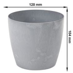botle Lonec za rože Lonec za rože Betonski videz Siva okrogla 12cm V 10,4cm Površina Mat plastika Moderni glamur