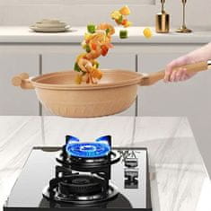 Cool Mango 8 v 1 večnamenska wok ponev, idealna za praženje in kuhanje na pari, nelepljiva posoda za kuhanje, lopatka + gobica gratis, 32 cm premer – Claywok