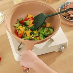 Cool Mango 8 v 1 večnamenska wok ponev, idealna za praženje in kuhanje na pari, nelepljiva posoda za kuhanje, lopatka + gobica gratis, 32 cm premer – Claywok