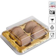 Plastična škatla za makarone 25 kosov zlata s pokrovom - Monaco