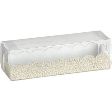 Škatla za makroni190x50mm papirnati vložek belo usnje 10 kosov - Monako