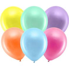 PartyDeco Kovinski baloni 23cm 100 kosov barvni -