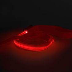 yummie povodec z LED osvetlitvijo - USB z baterijo - 120 x 2,5 cm - rdeč