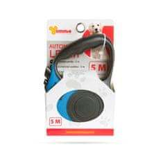 yummie avtomatski povodec za psa - trak 5 m (2,5cm)- moder do 30kg