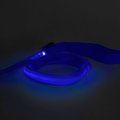 yummie povodec z LED osvetlitvijo - USB z baterijo - 120 x 2,5 cm - moder