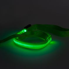 yummie povodec z LED osvetlitvijo - USB z baterijo - 120 x 2,5 cm - zelen