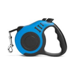 yummie avtomatski povodec za psa - trak 5 m (2,5cm)- moder do 30kg