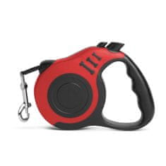 yummie avtomatski povodec za psa - trak 5 m (2,5cm) - rdeč do 30kg
