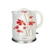 kuhalnik vode in električni grelnik za čaj feel maestro mr-066 red flowers bela rdeča keramični 1200 w 1,5 l