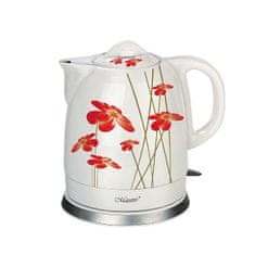 slomart kuhalnik vode in električni grelnik za čaj feel maestro mr-066 red flowers bela rdeča keramični 1200 w 1,5 l