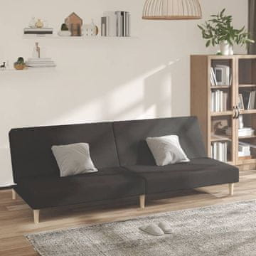 Vidaxl vidaXL Dvosed z raztegljivim kavčem, črne barve, oblazinjen s tkanino