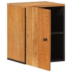 Vidaxl Stenska kopalniška omarica 38x33x48 cm trden akacijev les