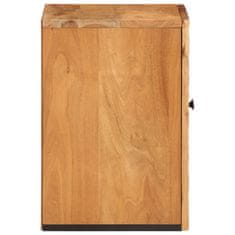 Vidaxl Stenska kopalniška omarica 38x33x48 cm trden akacijev les
