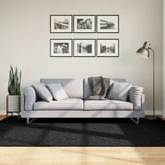 Vidaxl Košata preproga PAMPLONA moderna črna 160x230 cm