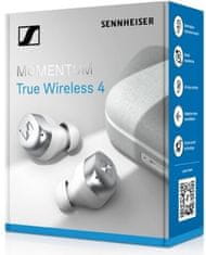 Sennheiser Momentum True Wireless 4 slušalke, ANC, brezžične, bele/srebrne