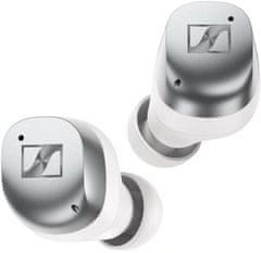 Sennheiser Momentum True Wireless 4 slušalke, ANC, brezžične, bele/srebrne