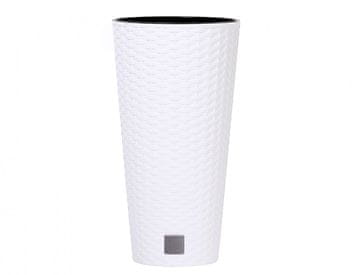 Prevleka za cvetlični lonec RATO ROUND 2v1 plastika d25x22cm, bela