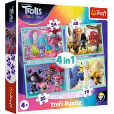 Trefl Puzzle Trolls 2: World Tour 4 v 1 (35,48,54,70 kosov)