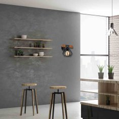 Milagro Stenska svetilka ULF BLACK/WOOD 1xE27 60W