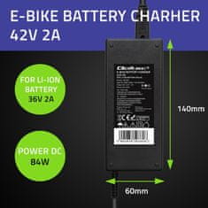 Qoltec polnilec qoltec za baterije e-koles 36v | 42v | 2a | 5,5*2,1