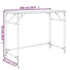 Vidaxl Pisalna miza sonoma hrast 100x45x76 cm inženirski les in jeklo