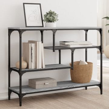 Vidaxl vidaXL Konzolna mizica, siva, hrast sonoma, 100x30x75 cm