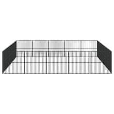 Greatstore Pasja ograda 20 panelov črno pocinkano jeklo