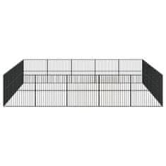Greatstore Pasja ograda 20 panelov črno pocinkano jeklo