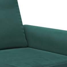 Vidaxl Kavč trosed temno zelen 180 cm žamet
