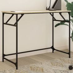 Vidaxl Pisalna miza sonoma hrast 100x45x76 cm inženirski les in jeklo