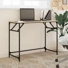 Vidaxl Pisalna miza sonoma hrast 100x45x76 cm inženirski les in jeklo