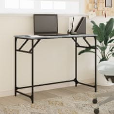 Vidaxl Pisalna miza siva sonoma 100x45x76 cm inženirski les in jeklo