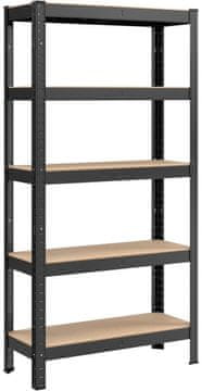 Songmics regal, 30x75x150 cm, črno-rjav