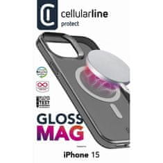 CellularLine Gloss Mag ovitek za iPhone 15, črn