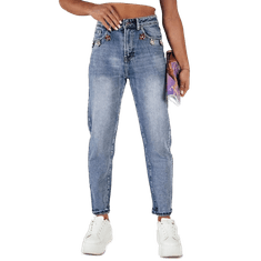 Dstreet Ženske hlače iz džinsa MOM modre barve uy1882 XL