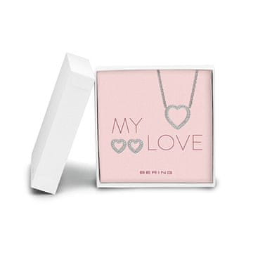 Bering Očarljiv komplet jeklenega nakita Arctic Symphony 437-740-srebro (verižica, uhani)